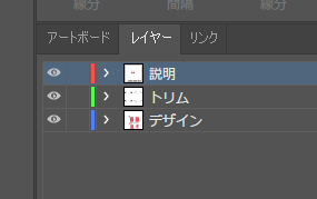 仕分けされたレイヤー