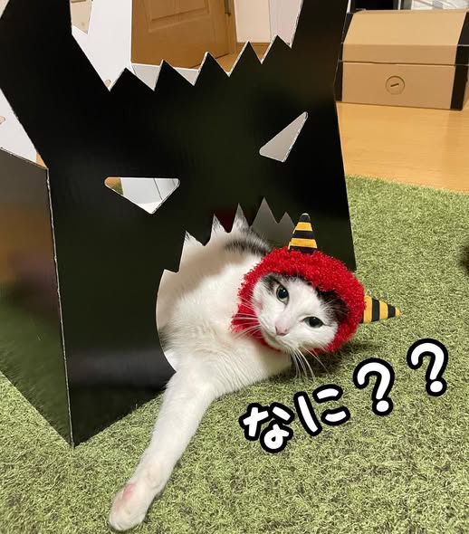 おにのおうちに入ったねこちゃん